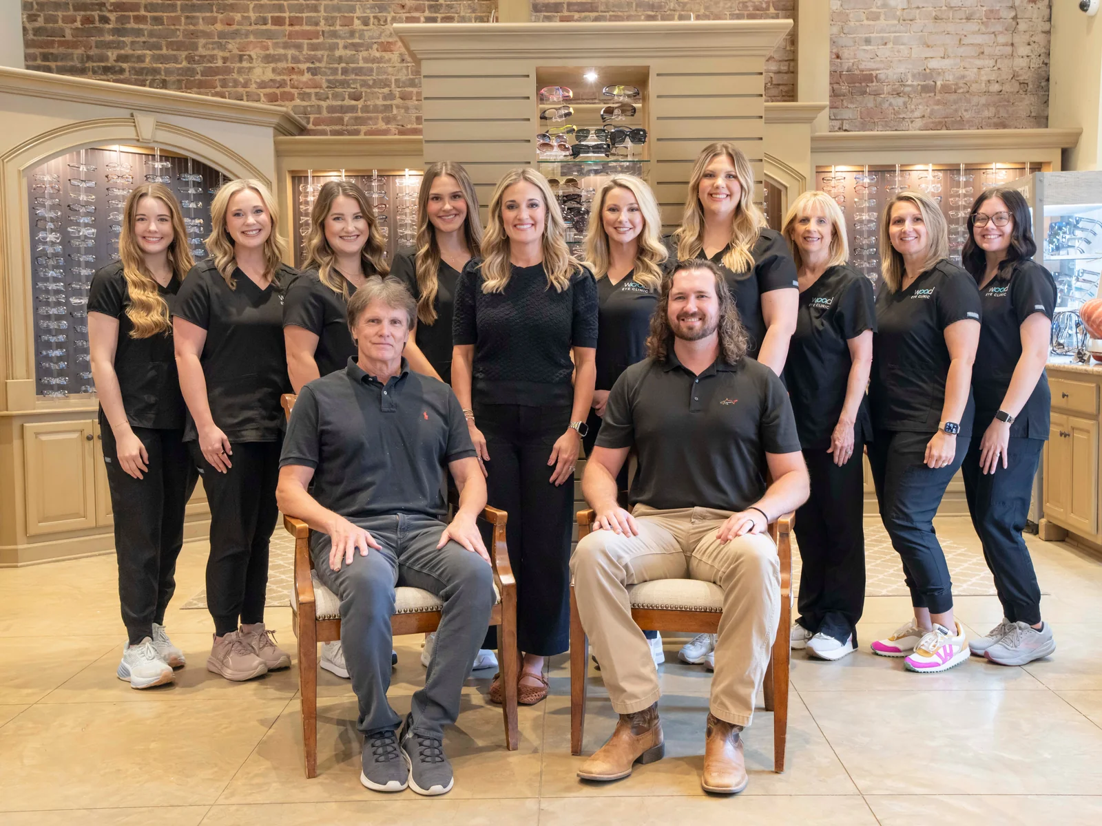 The Wood Eye Clinic team at their optical boutique in Pontotoc